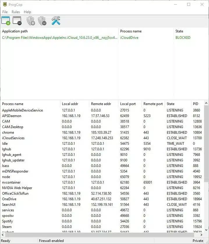 ProgCop Aplicación bloqueada