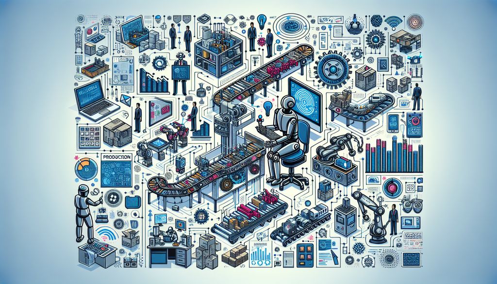 Ilustración de tecnología y automatización industrial.