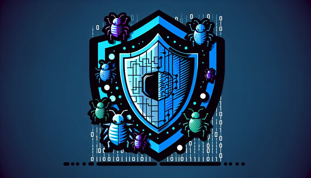 Escudo digital contra virus y malware en ciberseguridad.