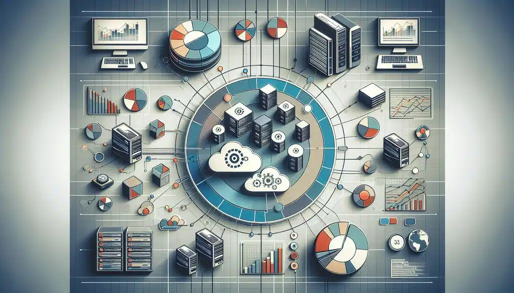 Infografía tecnología y análisis de datos.