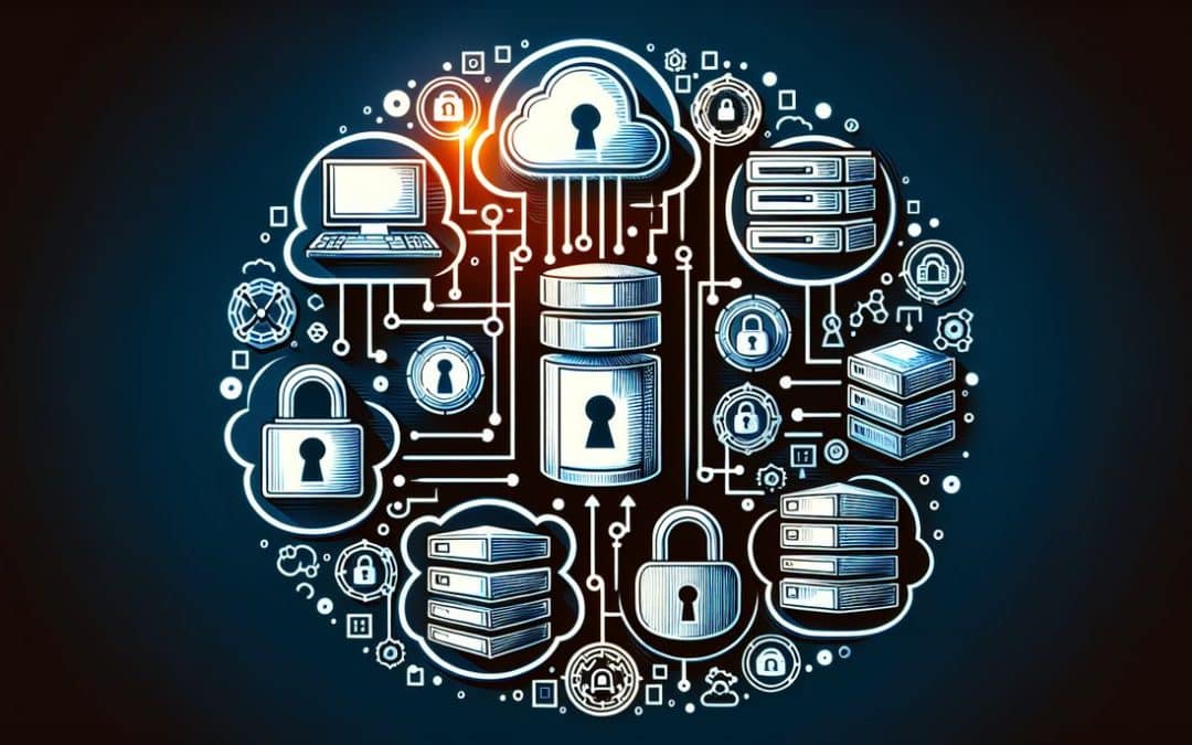 Concepto de ciberseguridad y protección de datos.